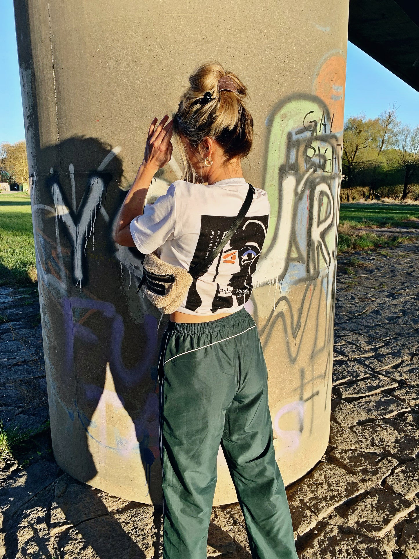 Picasso. white unisex t-shirt. custom art design