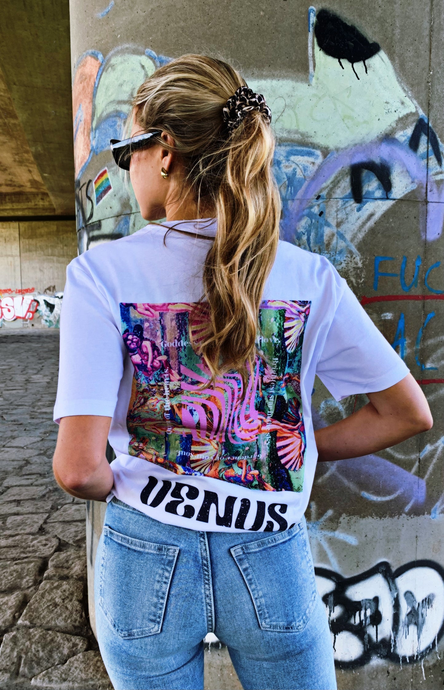 Venus. white unisex t-shirt. custom art design