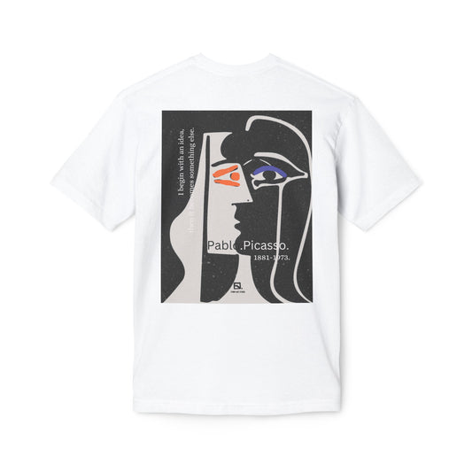 Picasso. white unisex t-shirt. custom art design