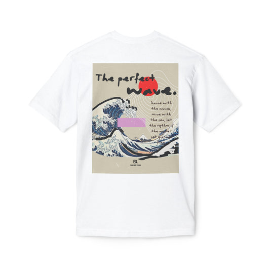 The wave. white unisex t-shirt. custom art design