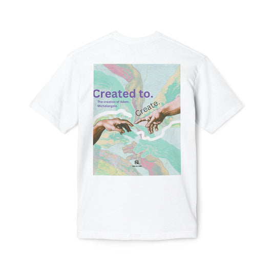 Create. white unisex t-shirt. custom art design