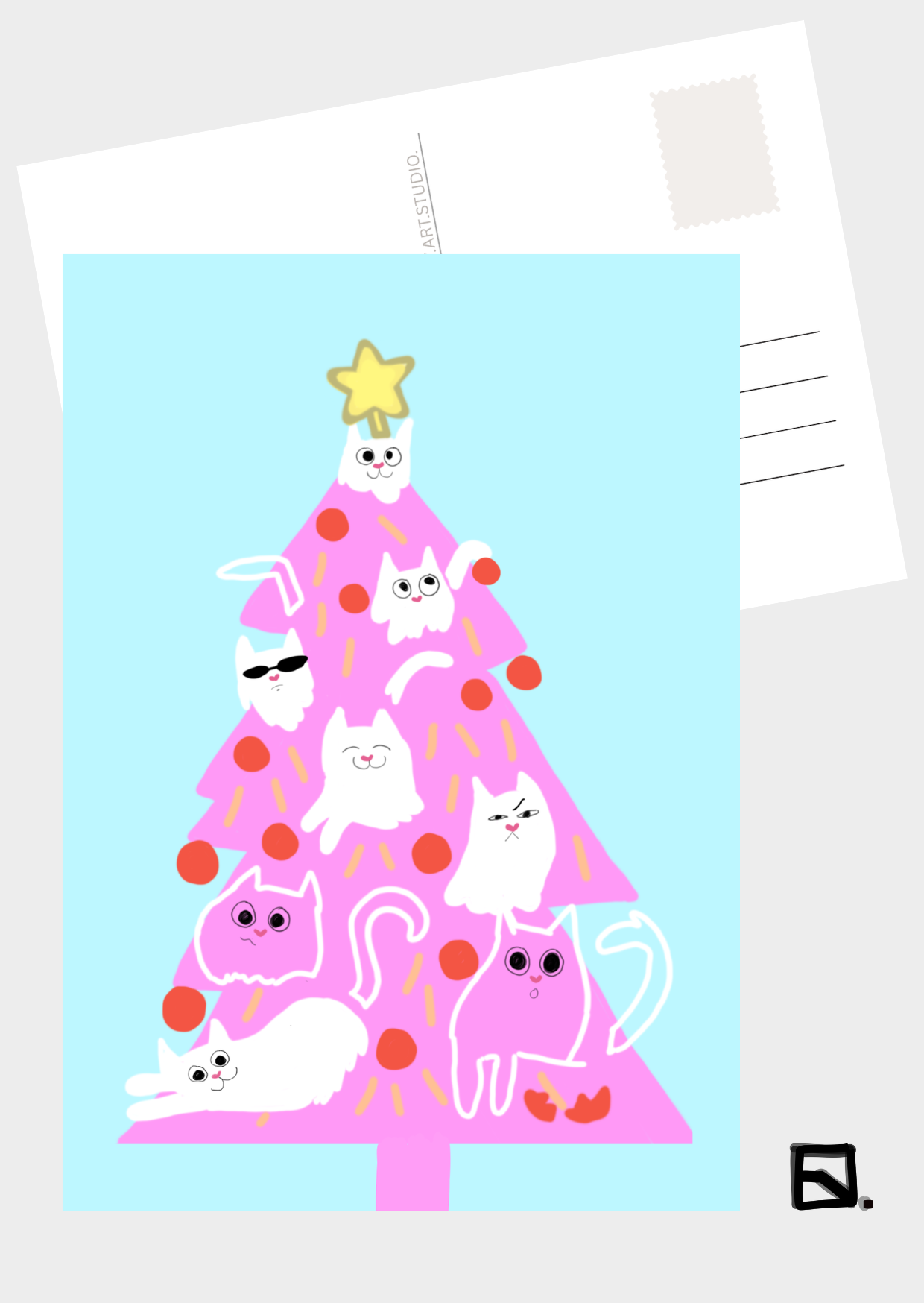 Crazy Christmas Cats. [Postkarte]