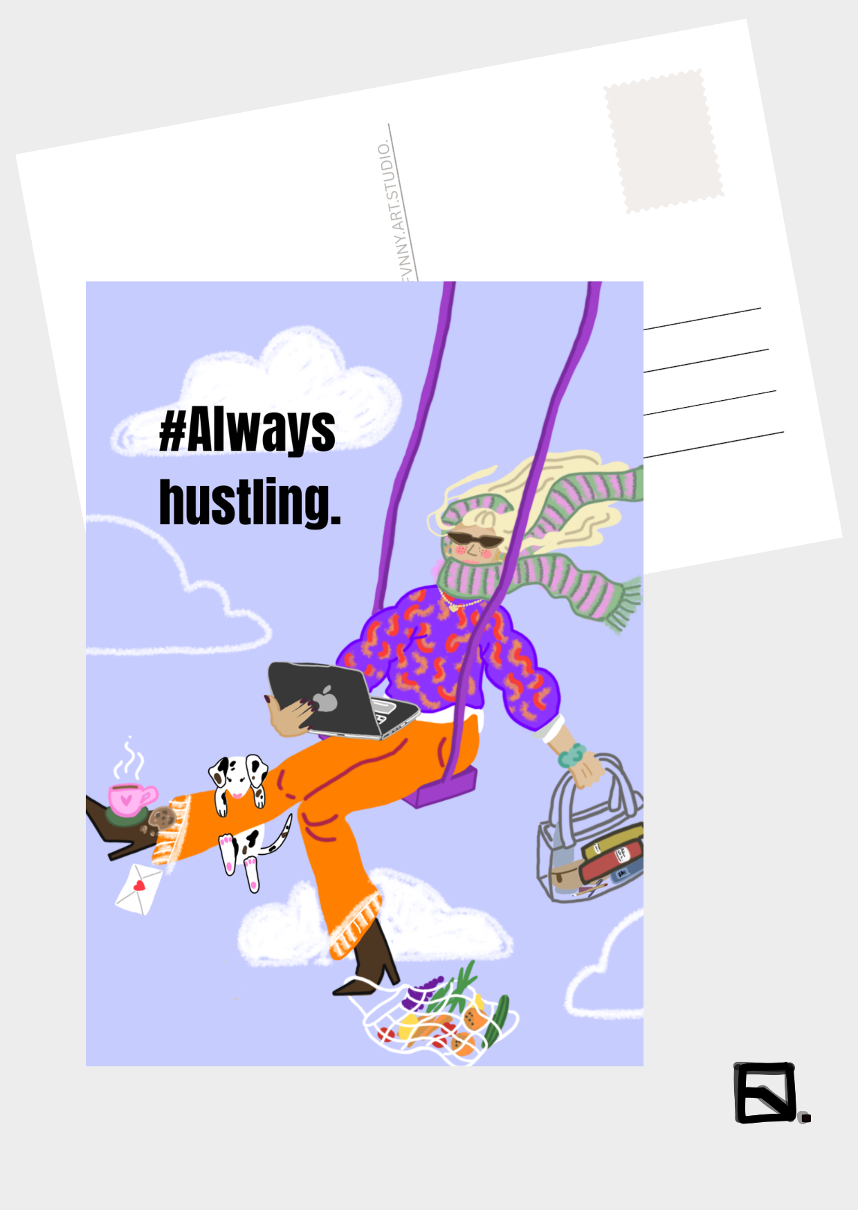 always hustling.[Postkarte]