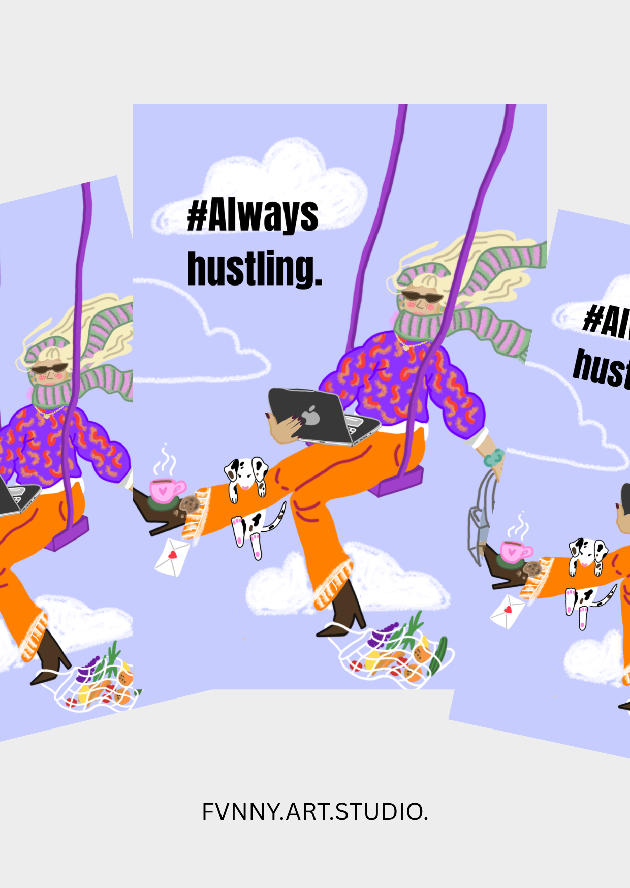 always hustling.[Postkarte]