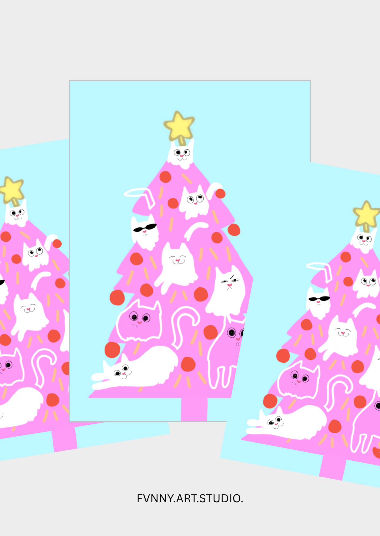 Crazy Christmas Cats. [Postkarte]