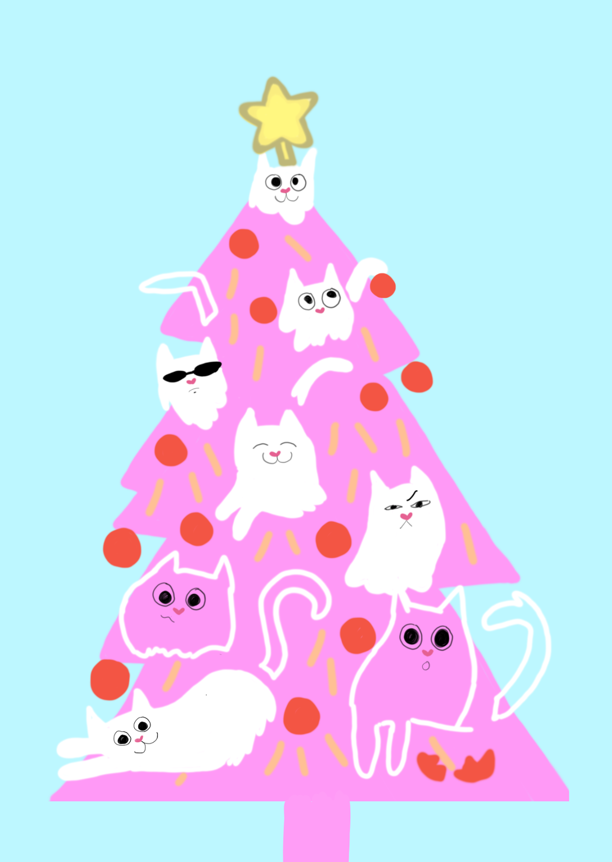 Crazy Christmas Cats. [Postkarte]